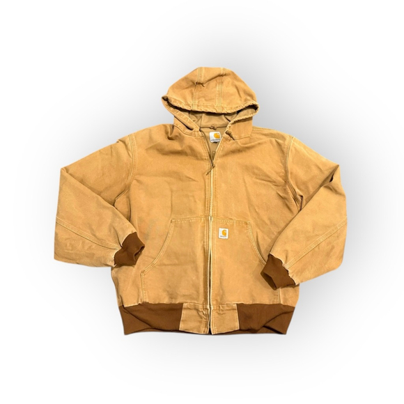 Vintage Carhartt J131 BRN Hooded Duck Jacket Sz XL USA Made Union Quilted Lined - Picture 2 of 9